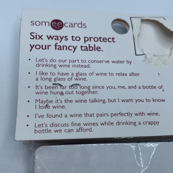 Wine Themed Someecards Novelty Fun Coasters Assorted 6 Pack - Picture 7 of 7